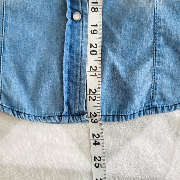 JAPNA Cotton Lightweight Classic Blue Shirt, Long Sleeve Casual Shirt, Size S - Picture 7 of 9